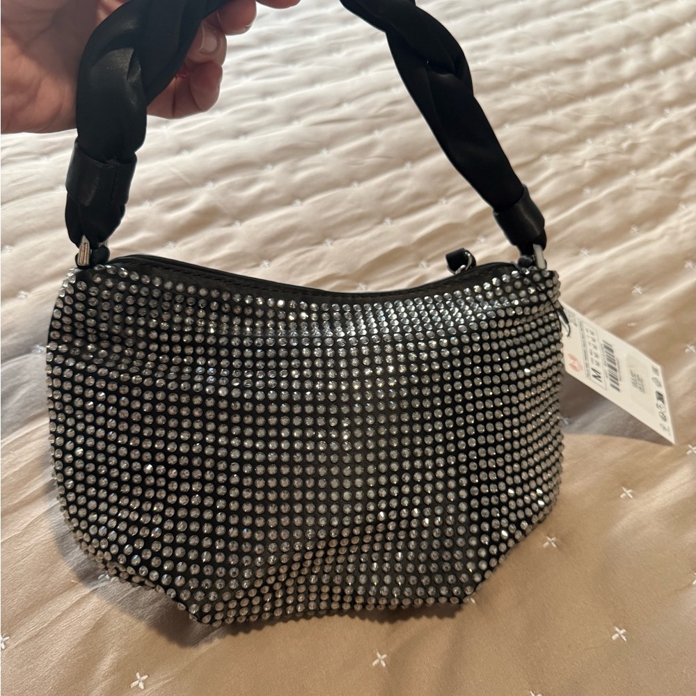 Elegant Black and Silver Studded Women's Bag